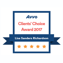 AVVO | Clients' Choice Award 2017 | Lisa Sanders Richardson | 5 Stars
