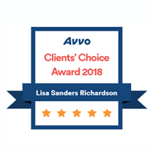 AVVO | Clients' Choice Award 2018 | Lisa Sanders Richardson | 5 Stars